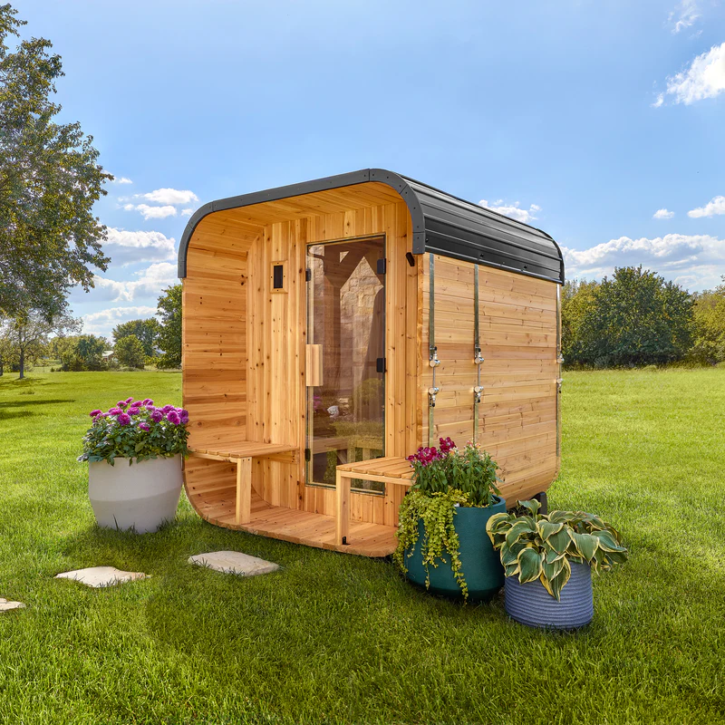 Backyard Discovery Lennon Outdoor Cube Sauna with Porch – 2-4