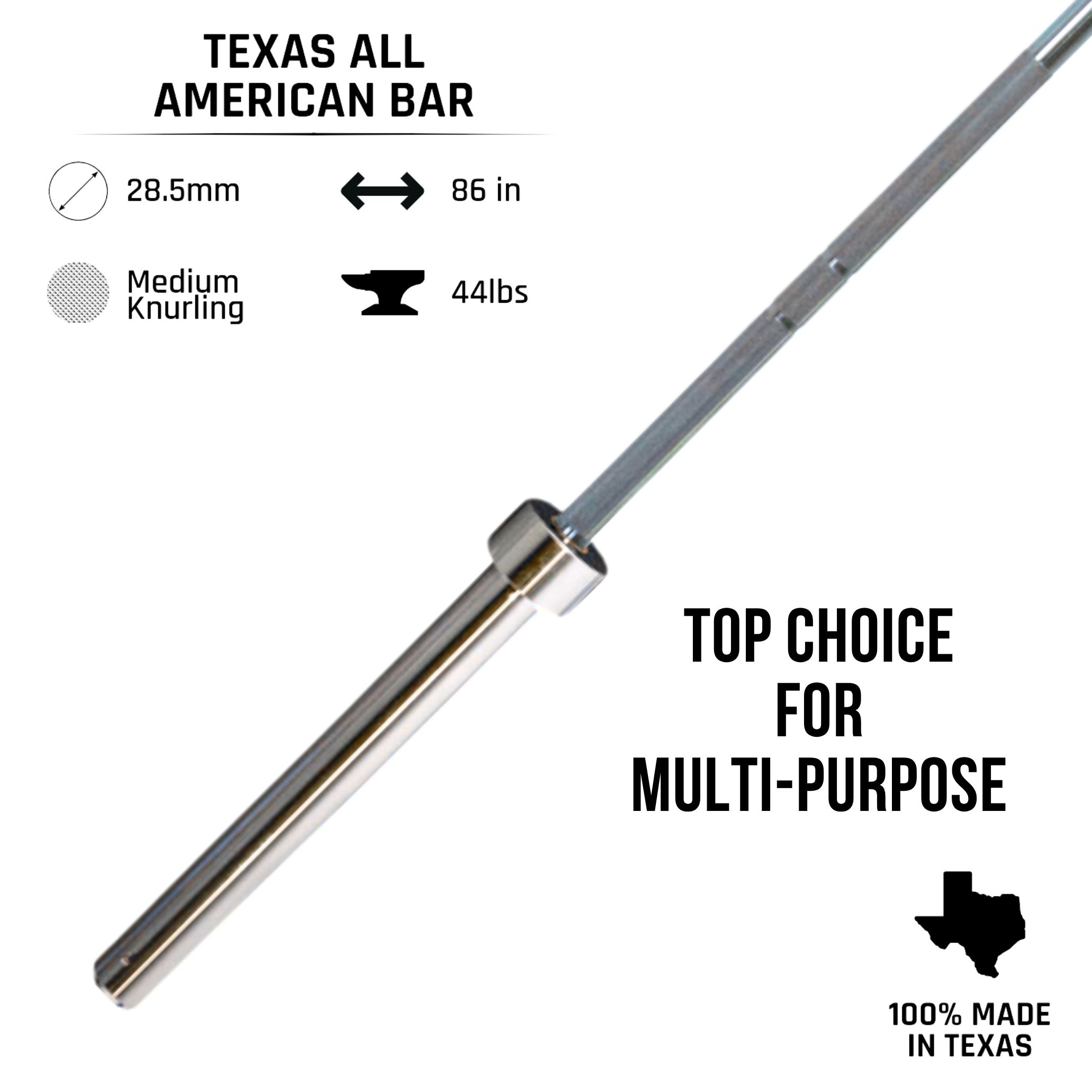 Texas Power Bars Texas All American Barbell - HSA/FSA Eligible